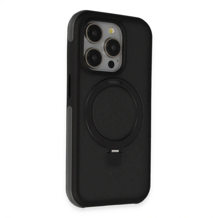Joko İphone 15 Pro Zorda Airbag Magsafe Standlı Kapak - Siyah