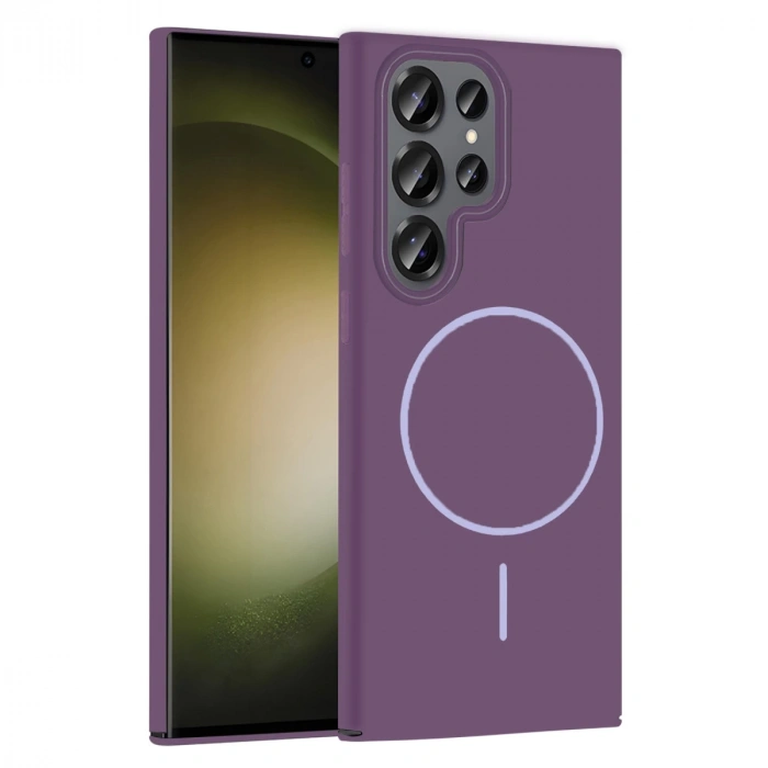 Joko Samsung Galaxy S23 Ultra Broş Magsafe Kapak - Mor