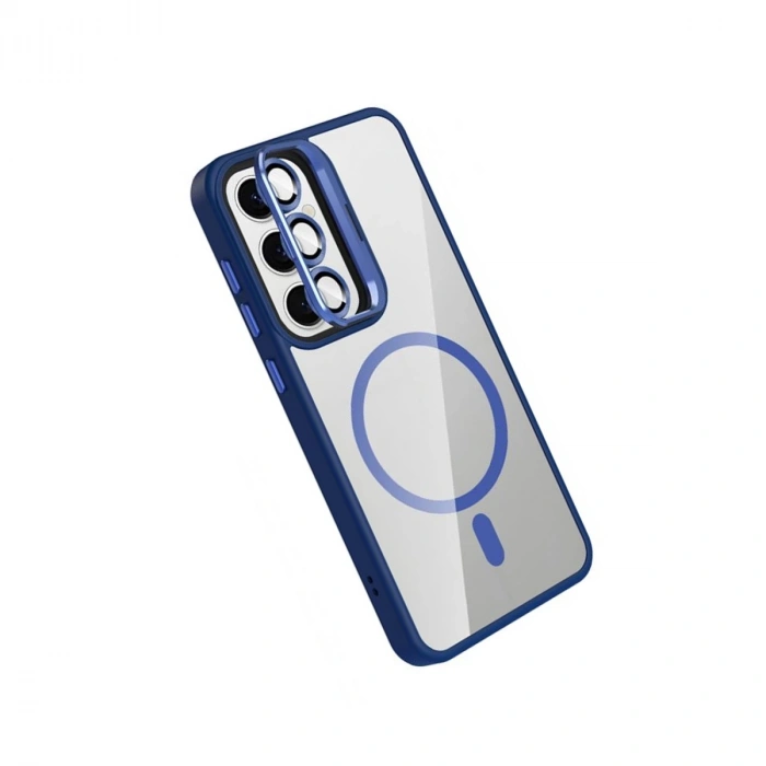 Joko Samsung Galaxy S24 Fe Remim Lensli Magsafe Standlı Kapak - Lacivert