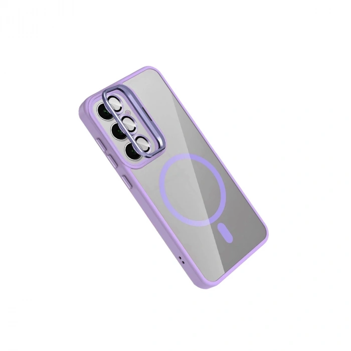 Joko Samsung Galaxy S24 Fe Remim Lensli Magsafe Standlı Kapak - Lila