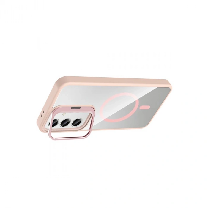 Joko Samsung Galaxy S24 Fe Remim Lensli Magsafe Standlı Kapak - Pembe