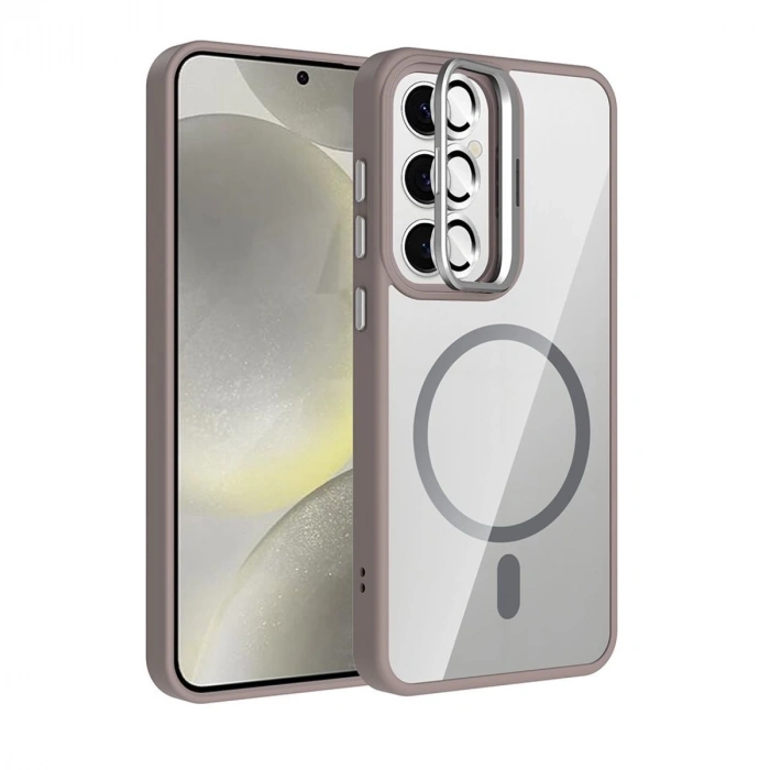 Joko Samsung Galaxy S24 Fe Remim Lensli Magsafe Standlı Kapak - Titan Gri