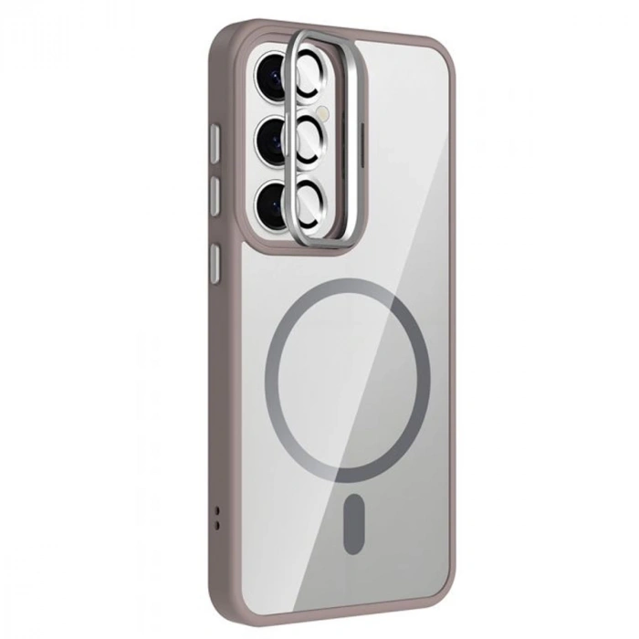 Joko Samsung Galaxy S24 Fe Remim Lensli Magsafe Standlı Kapak - Titan Gri