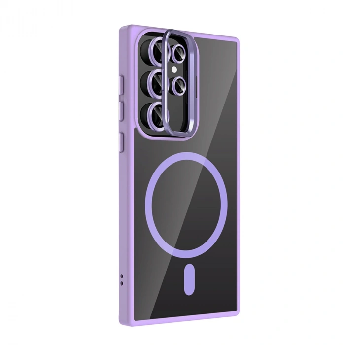 Joko Samsung Galaxy S24 Ultra Remim Lensli Magsafe Standlı Kapak - Lila