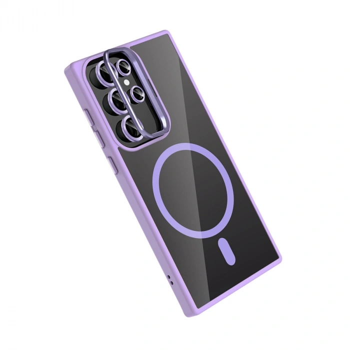 Joko Samsung Galaxy S24 Ultra Remim Lensli Magsafe Standlı Kapak - Lila