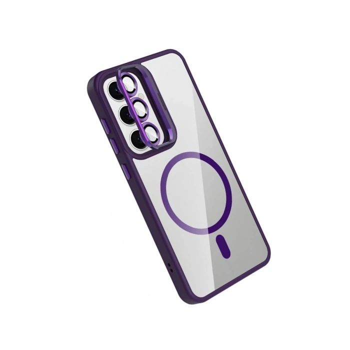 Joko Samsung Galaxy S25 Remim Lensli Magsafe Standlı Kapak - Derin Mor