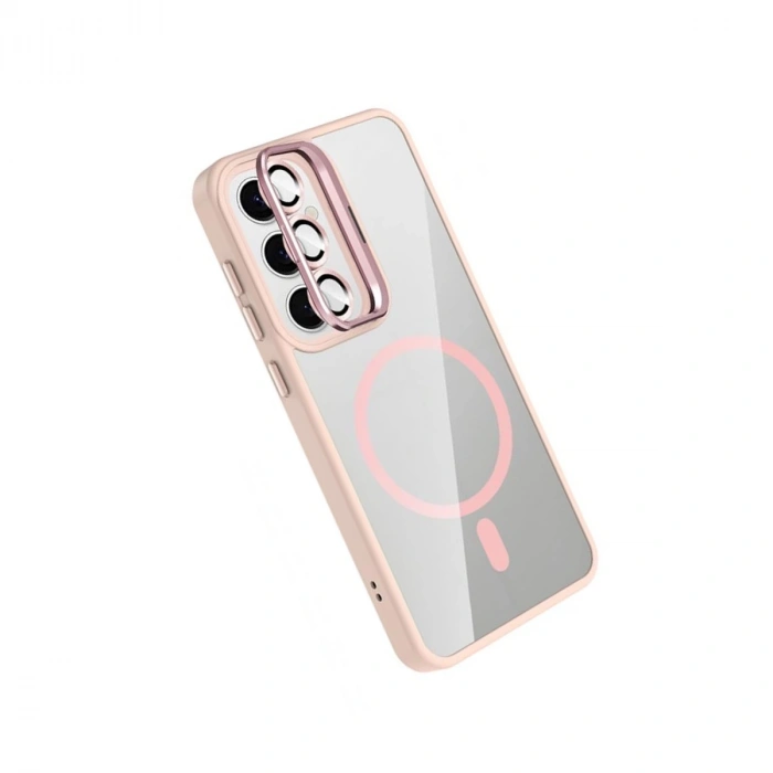 Joko Samsung Galaxy S25 Remim Lensli Magsafe Standlı Kapak - Pembe