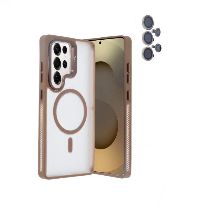 Joko Samsung Galaxy S25 Ultra Flet Lens Magsafe Kapak - Gold