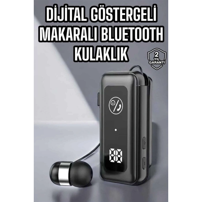 Kablolu Makaralı Bluetooth Kulaklık Uzun Pil Ömrü Dijital Göstergeli