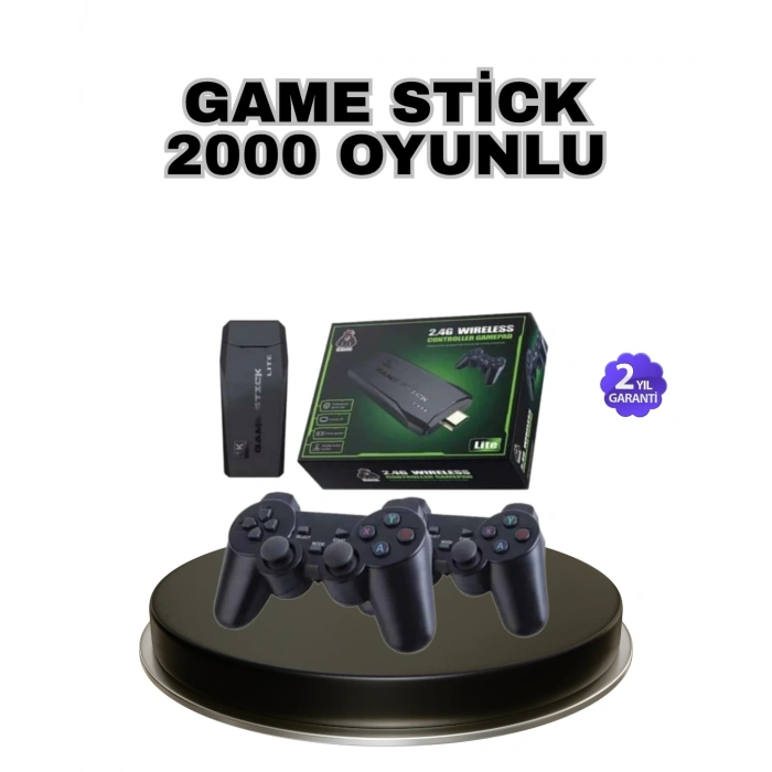 Kablosuz 4k Retro Atari Game Stick – 2 Kollu, 20000 Hazır Oyun
