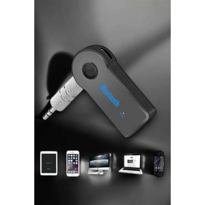 Kablosuz Bluetooth Aux Araç Kiti Siyah Hafıza Kartlı