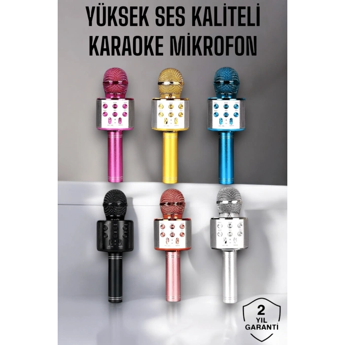 Kablosuz Bluetooth Karaoke Mikrofon Usb Ve Aux Girişli, Yüksek Ses Kalitesi