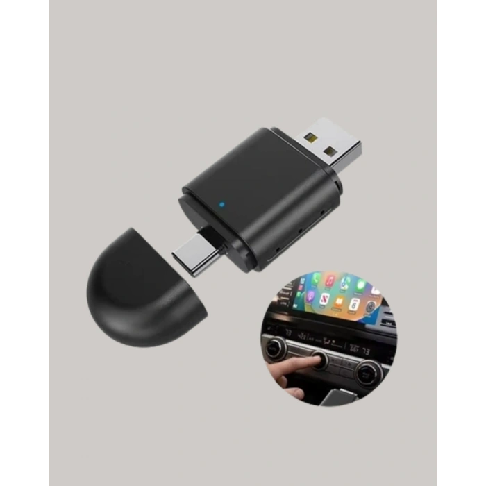 Kablosuz Carplay Ve Android Auto Adaptörü – Usb-a & Type-c Girişli Akıllı Dönüştürücü