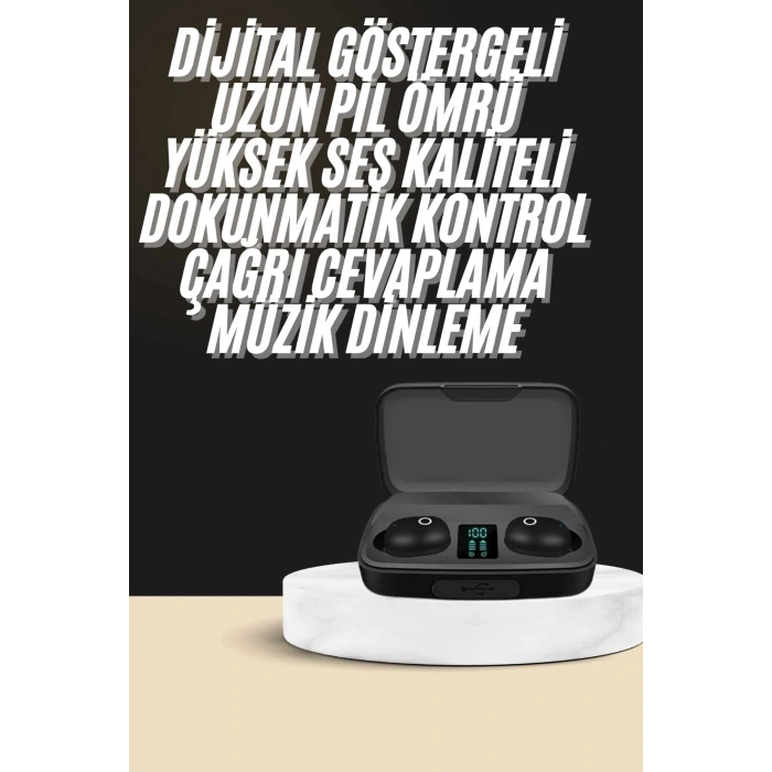 Kablosuz Dijital Göstergeli Çağrı Cevaplayabilen Tws 5.0 Bluetooth Kulaklık
