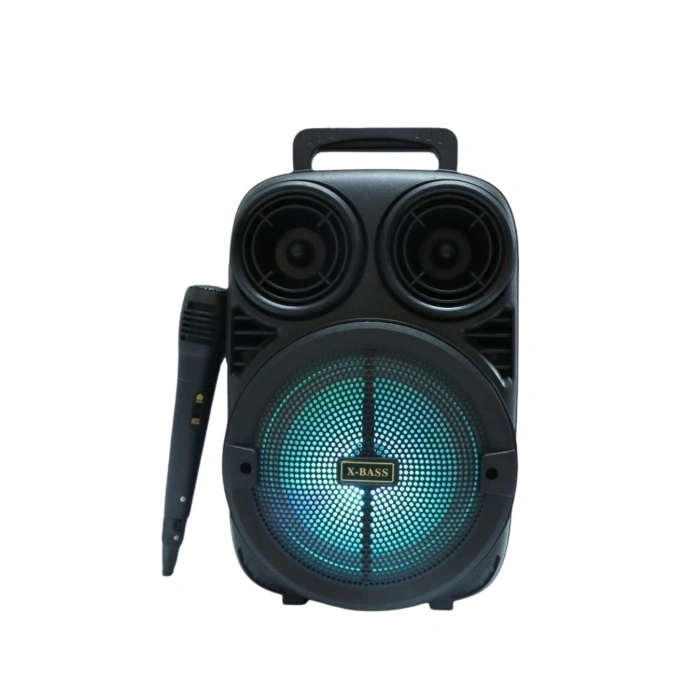 Kablosuz Karaoke Hoparlör Mikrofonlu Rgb Işıklı Bluetooth Speaker Usb Tf Kart Destekli