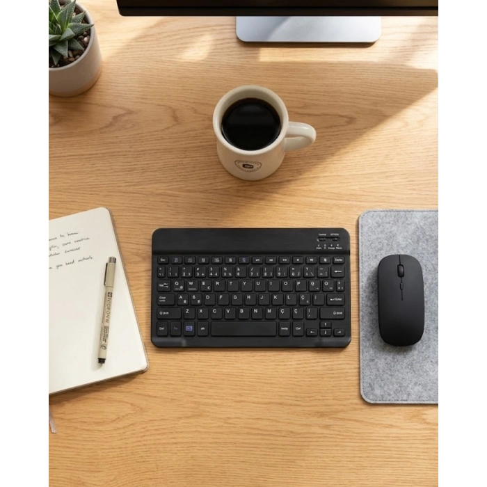Kablosuz Klavye Ve Mouse Kombosu Bluetooth Uyumlu Sessiz Set
