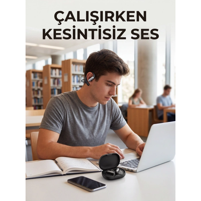 Kablosuz Spor Kulaklığı Kulak Kancalı Bluetooth Kulaklık Şarj Kutulu