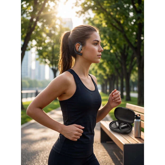 Kablosuz Spor Kulaklığı Kulak Kancalı Bluetooth Kulaklık Şarj Kutulu