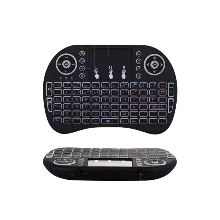 Kablosuz Türkçe Q Klavye Rgb Işıklı Televizyon Ps3 Dokunmatik Mouse