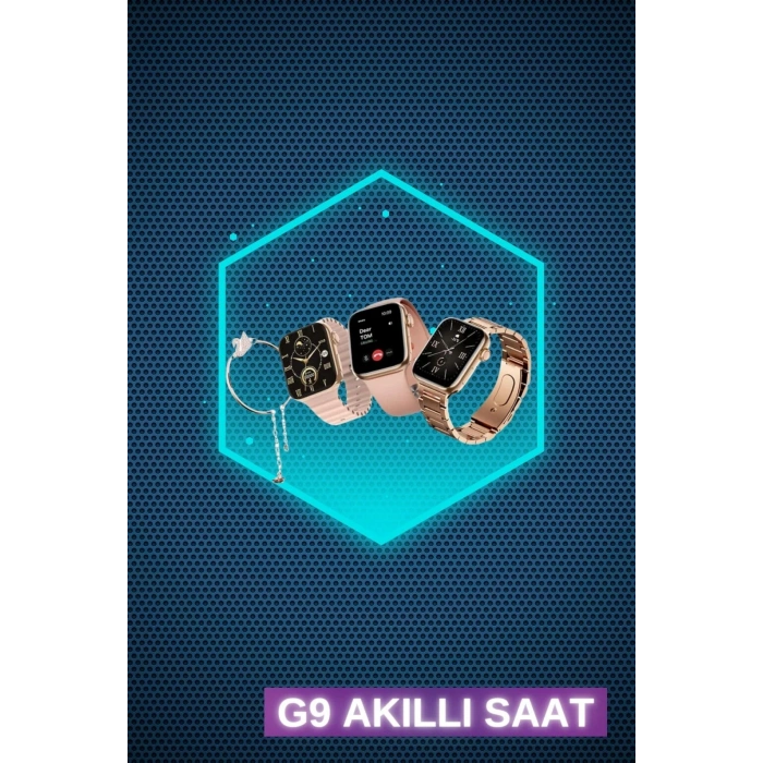 Kadınlar İçin 3 Kordonlu Akıllı Saat Ve Dijital Göstergeli Powerbankli Bluetooth Kulaklık Dokunmatik Kontrol