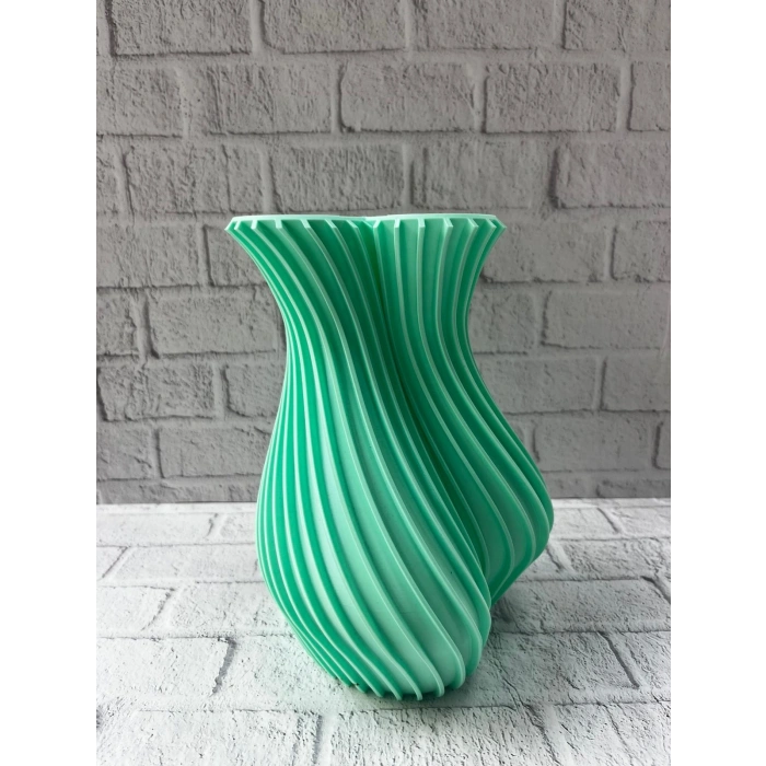 Kalpli Turkuaz Dekoratif Vazo 24 Cm Modern Şık Tasarım