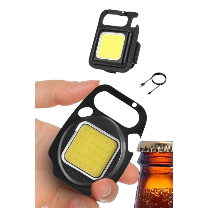 Kamp Çadır Lambası Şarjlı El Feneri Işıldak Anahtarlık Mini Mıknatıslı