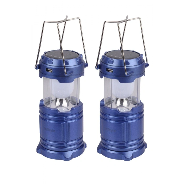 Kamp Lambası Solar Şarjlı Kızaklı Kamp Feneri Led Lamba Işıldak