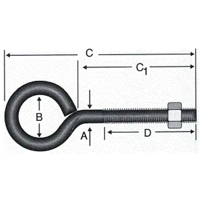 Kapalı Metrik Kanca M4 - 100 Adet