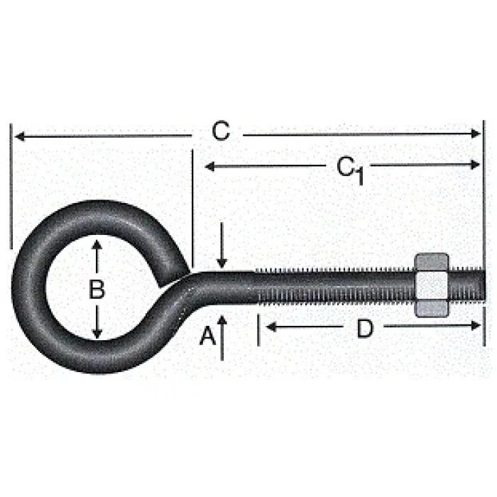 Kapalı Metrik Kanca M5 / 21x80 - 100 Adet