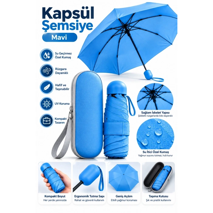 Kapsul Şemsiye Mavi