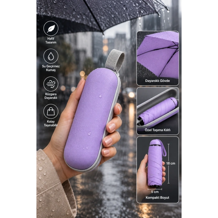 Kapsül Şemsiye Mor