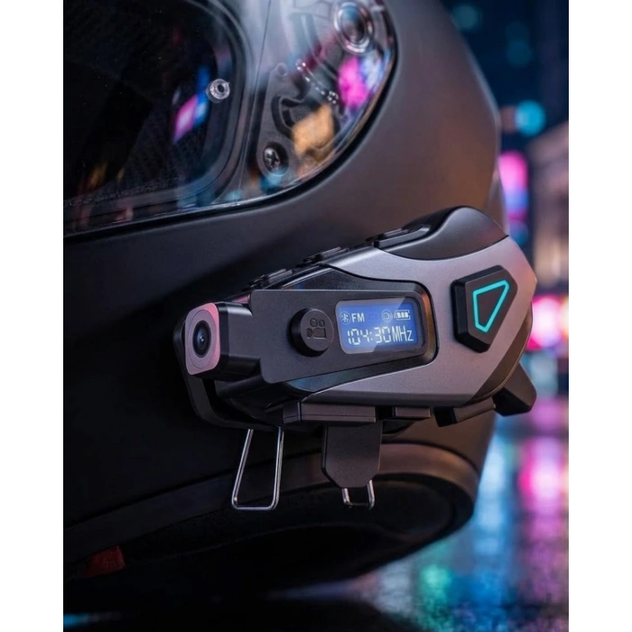 Kask İçi Bluetooth Kulaklık Kamera Özellikli Uzun Pil Ömrü Ve Su Geçirmez