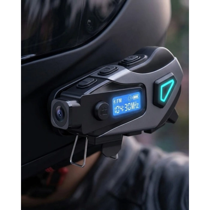 Kask İçi Bluetooth Kulaklık Kamera Ve Fener Özellikli Su Geçirmez Dayanıklı Tasarım