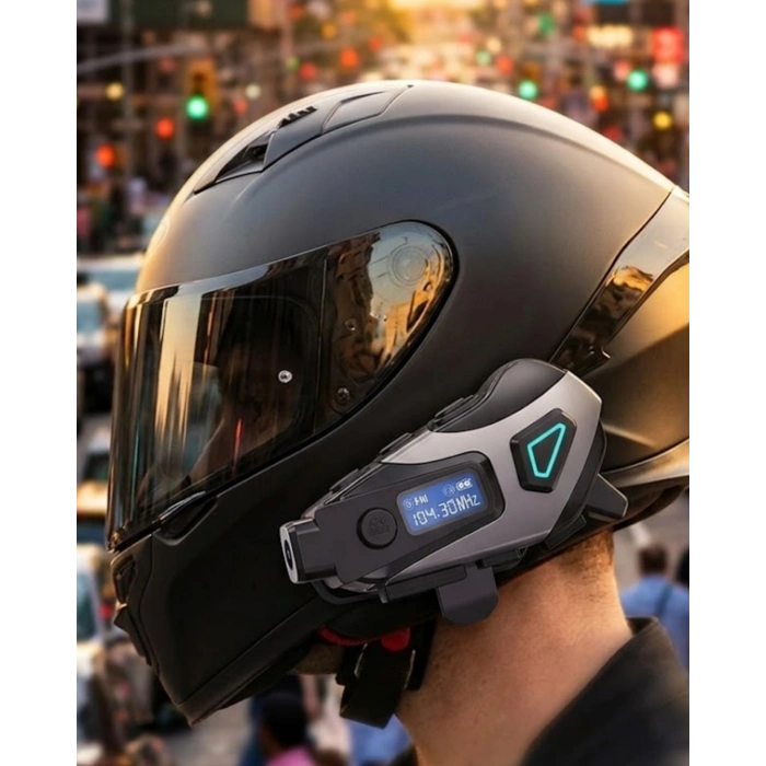 Kask İçi Kablosuz Kulaklık Kamera Fonksiyonlu Ipx8 Su Geçirmez Ve Led Ekranlı