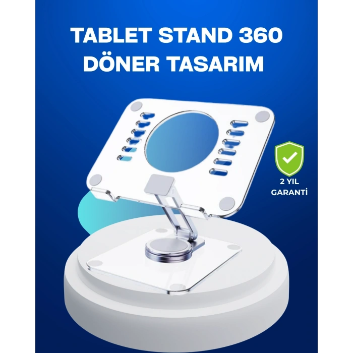 Katlanabilir Tablet Standı Ayarlanabilir Kaymaz Şeffaf Tasarım