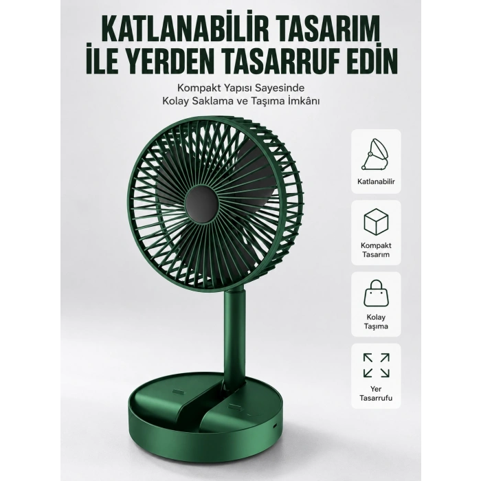 Katlanabilir Usb Şarjlı Masaüstü Soğutucu Mini Fan Telefon Tutucu Yeni Nesil