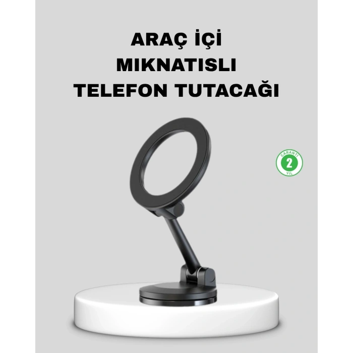 Katlanır Manyetik Araç İçi Telefon Tutucu – 360° Dönebilen, Magsafe Uyumlu, Güçlü Mıknatıslı Tasarım
