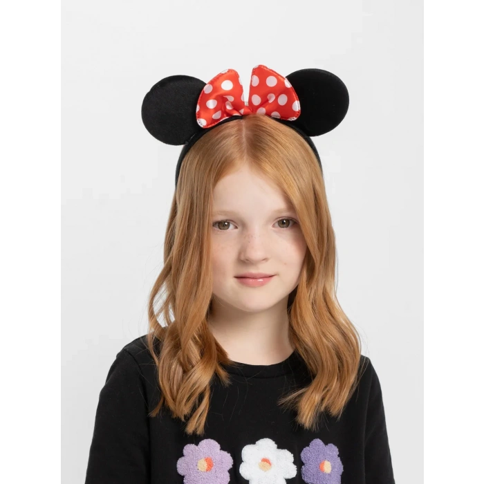 Kırmızı Fiyonklu Minnie Mouse Taç Fare Tacı Kafa Bandı