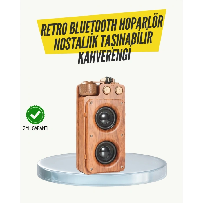 Klasik Görünümlü Bluetooth Hoparlör 360 Derece Stereo Ve Fm Radyo