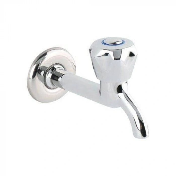 Klasik Musluk Uzun Başlık Kırmızı Sıcak Su Topbaş Topaç Koç Başlık Duvardan Tek Giriş Aynasız