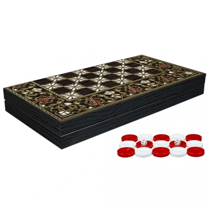 Klasik Sedef İşlemeli Tavla Model 2