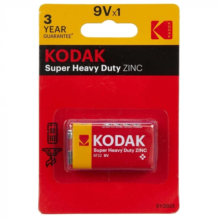 Kodak Super Heavy Duty Çinko Karbon 9 Volt Pil