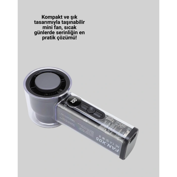 Kompakt Dijital Ekranlı Fan | 100 Seviye Hız + Sessiz Çalışma