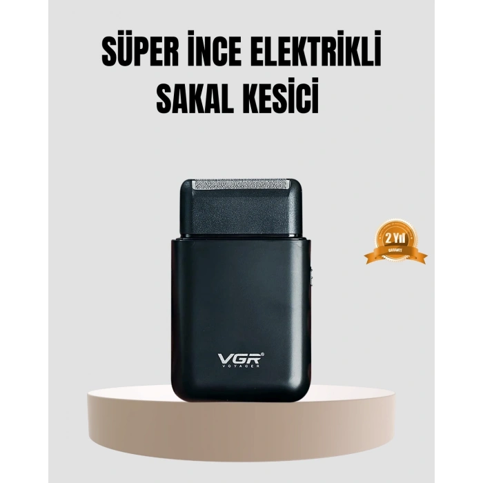 Kompakt Şarjlı Tıraş Makinesi Çift Yönlü Bıçaklı 45 Dakika Kullanım Süreli