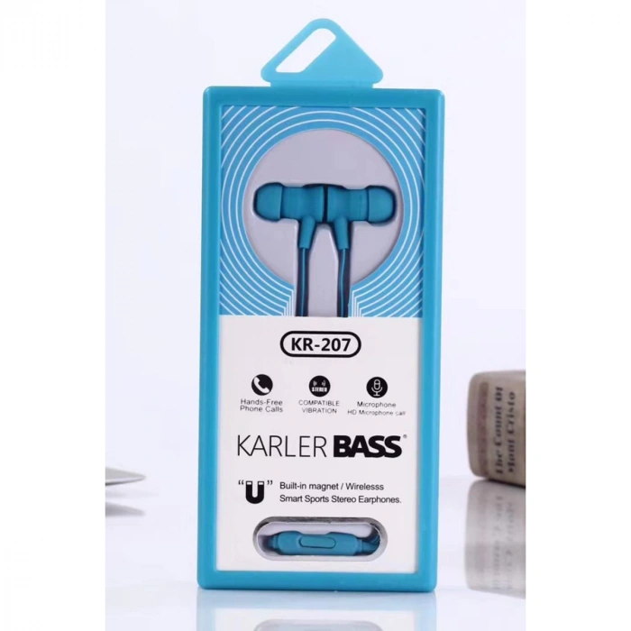 Kr-207 Mıknatıslı Kablolu Kulaklık - Mavi