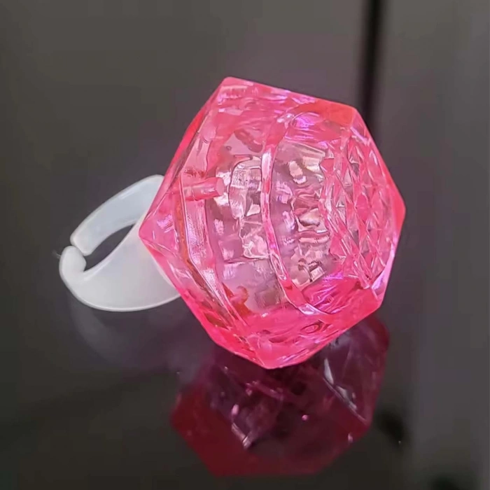Kristal Tasarımlı Led Glow Işıklı 3 Modlu Pembe Yüzük 3.5 X 5 Cm