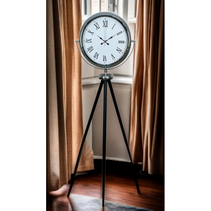 Krom Asalet Tripod Ayaklı Saat