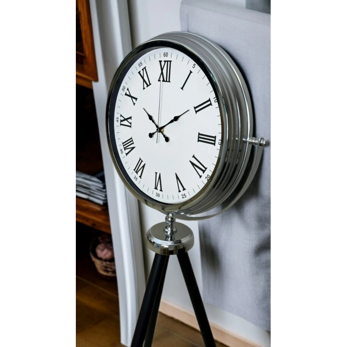 Krom Asalet Tripod Ayaklı Saat