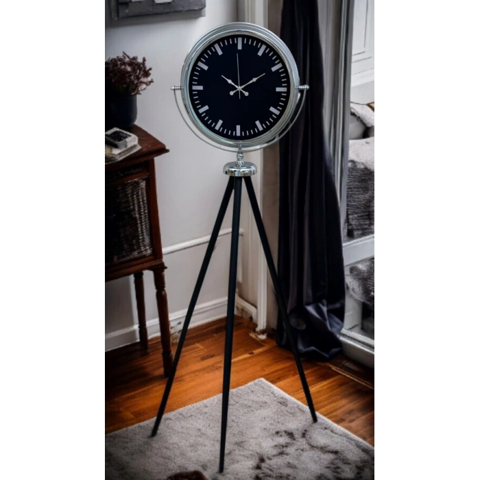 Krom Prime Modern Tripod Ayaklı Saat