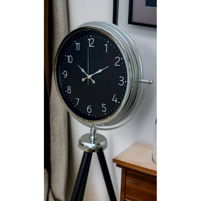Krom Zarif Tripod Ayaklı Saat